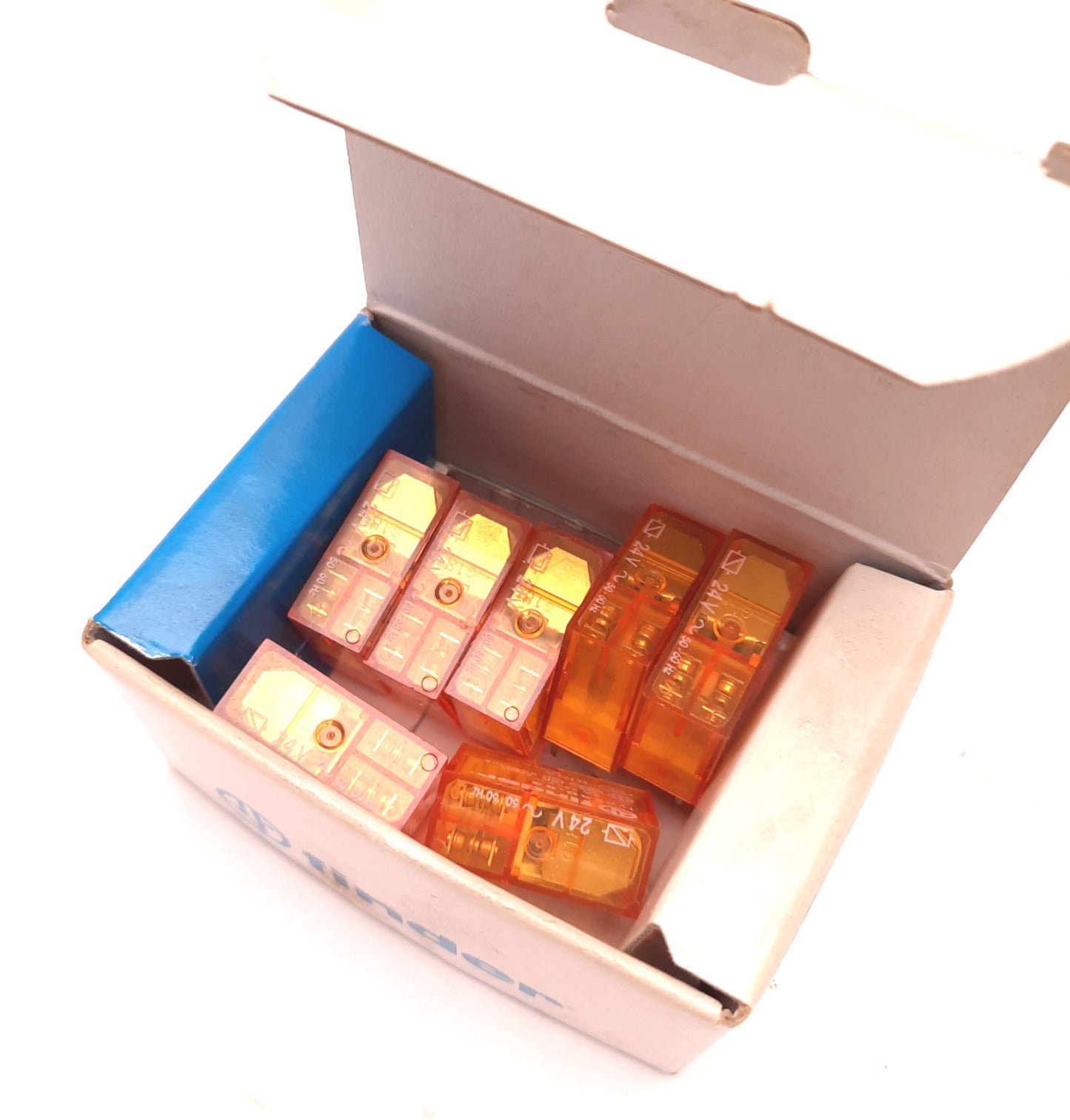 New – Open box Lot of 6 Finder 40.52.8.024.0000 Mini PCB Relay, 24VAC Coil, 8A, DPDT, 40 Series