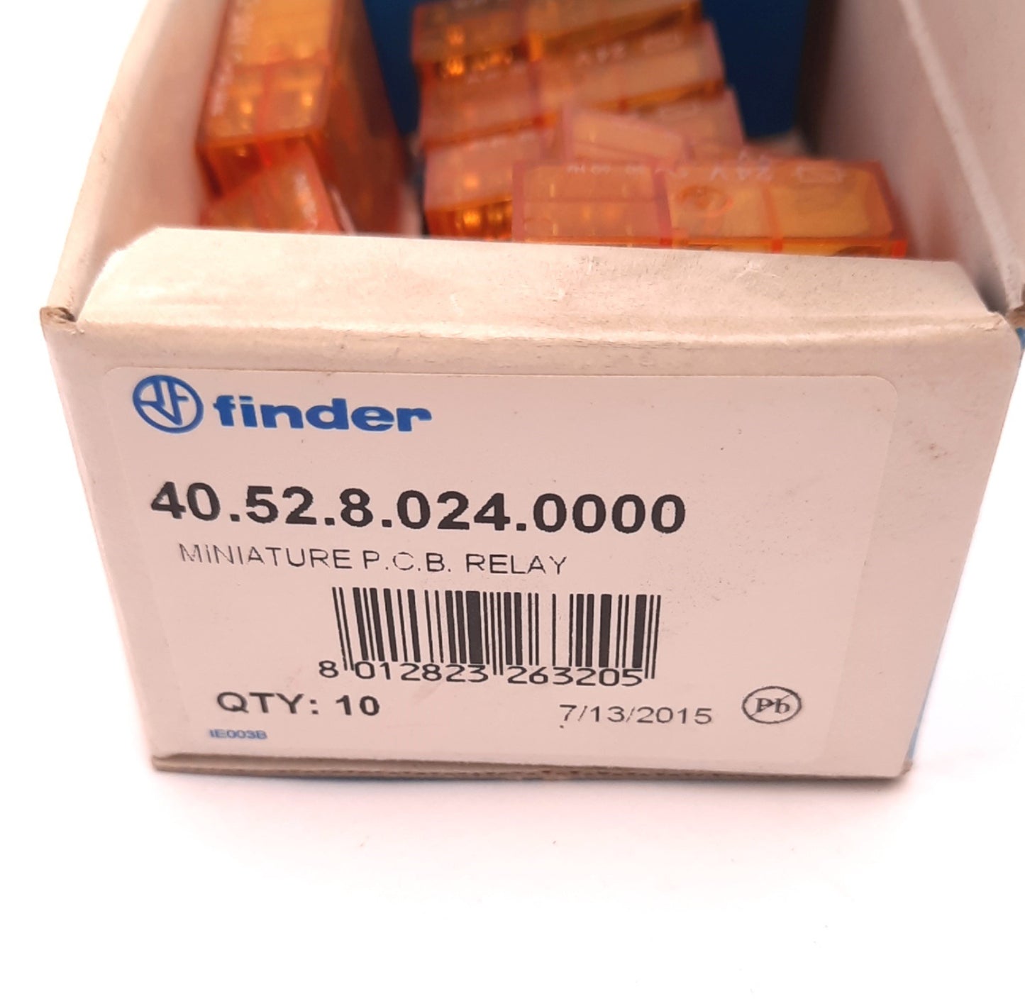 New – Open box Lot of 6 Finder 40.52.8.024.0000 Mini PCB Relay, 24VAC Coil, 8A, DPDT, 40 Series