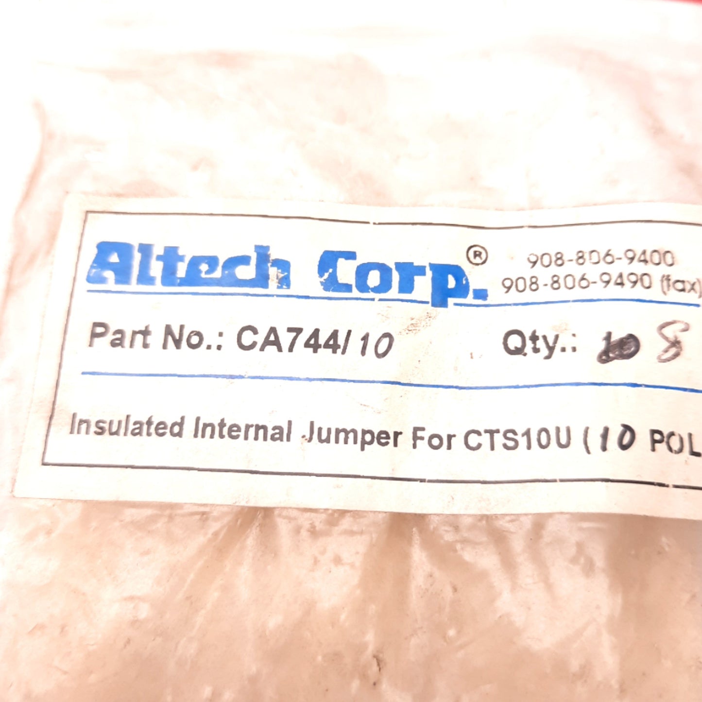 New – Open box Lot of 8 Altech CA744/10 Insulated Internal Jumpers, 10 Poles, 10mm, CTS10U