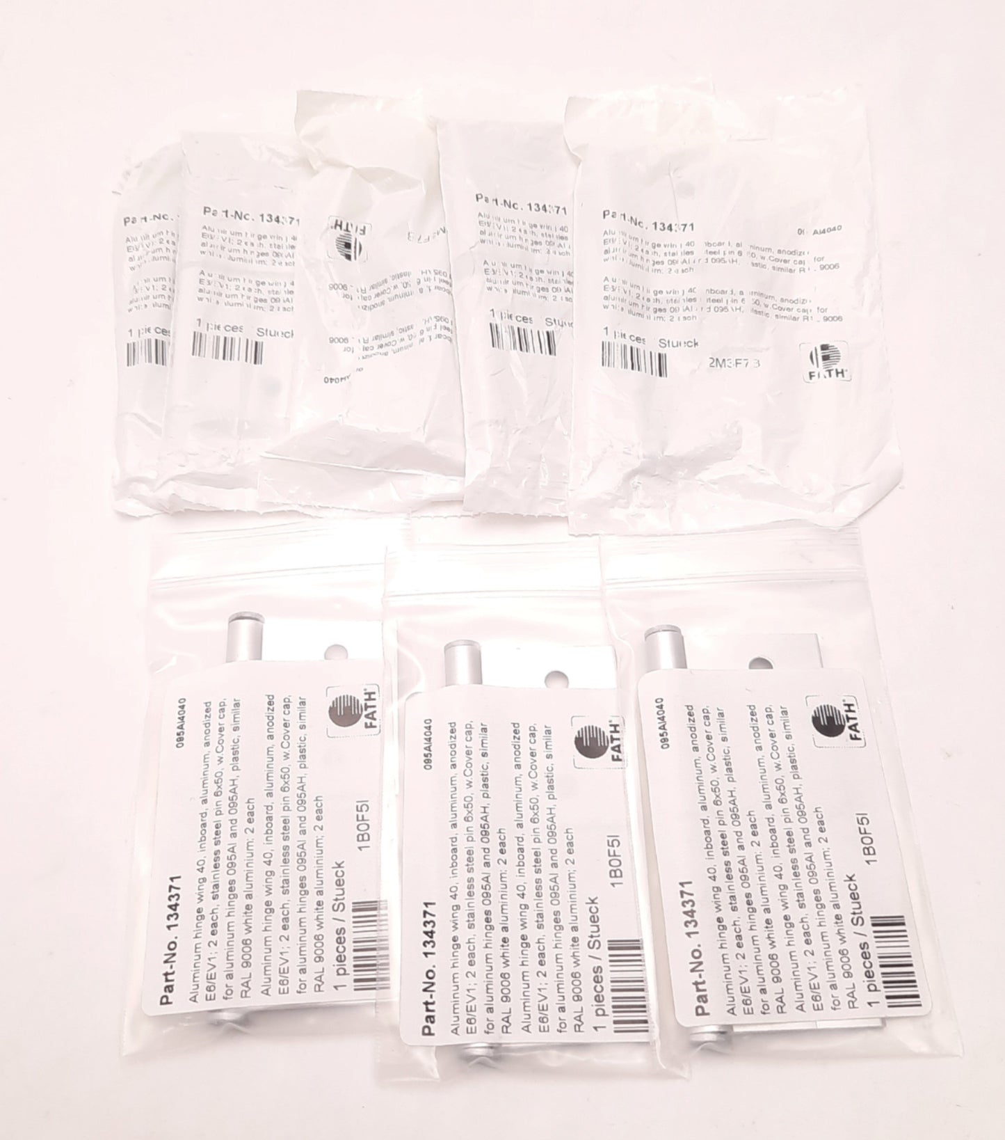 New – Open box Lot of 8 Fath 095AI Aluminum Hinge Wing, Inboard, with Stainless Pin 6x50