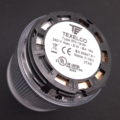 New Texelco Type 370 19-00 Clear Stack Light Module 240 VAC 5 W