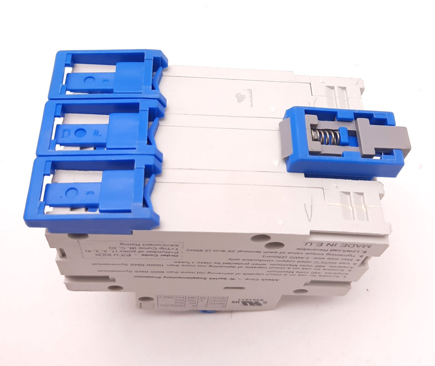 New – Open box Altech 3DU3R Mini-Circuit Breaker, R Series, 3 Pole, 3 Amp, 480v AC, DIN Mount