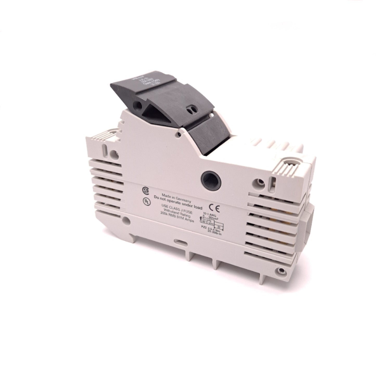 New – Open box Wohner 31920 Class J Cylinder Fuse Holder 600 V 60 A Single Pole DIN Rail Mount