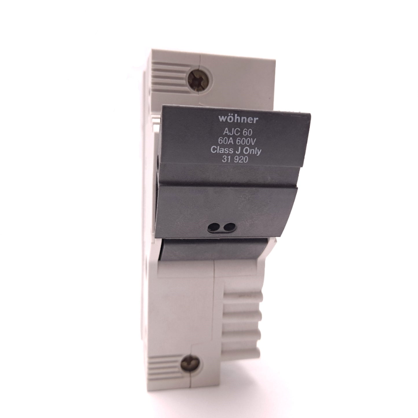 New – Open box Wohner 31920 Class J Cylinder Fuse Holder 600 V 60 A Single Pole DIN Rail Mount