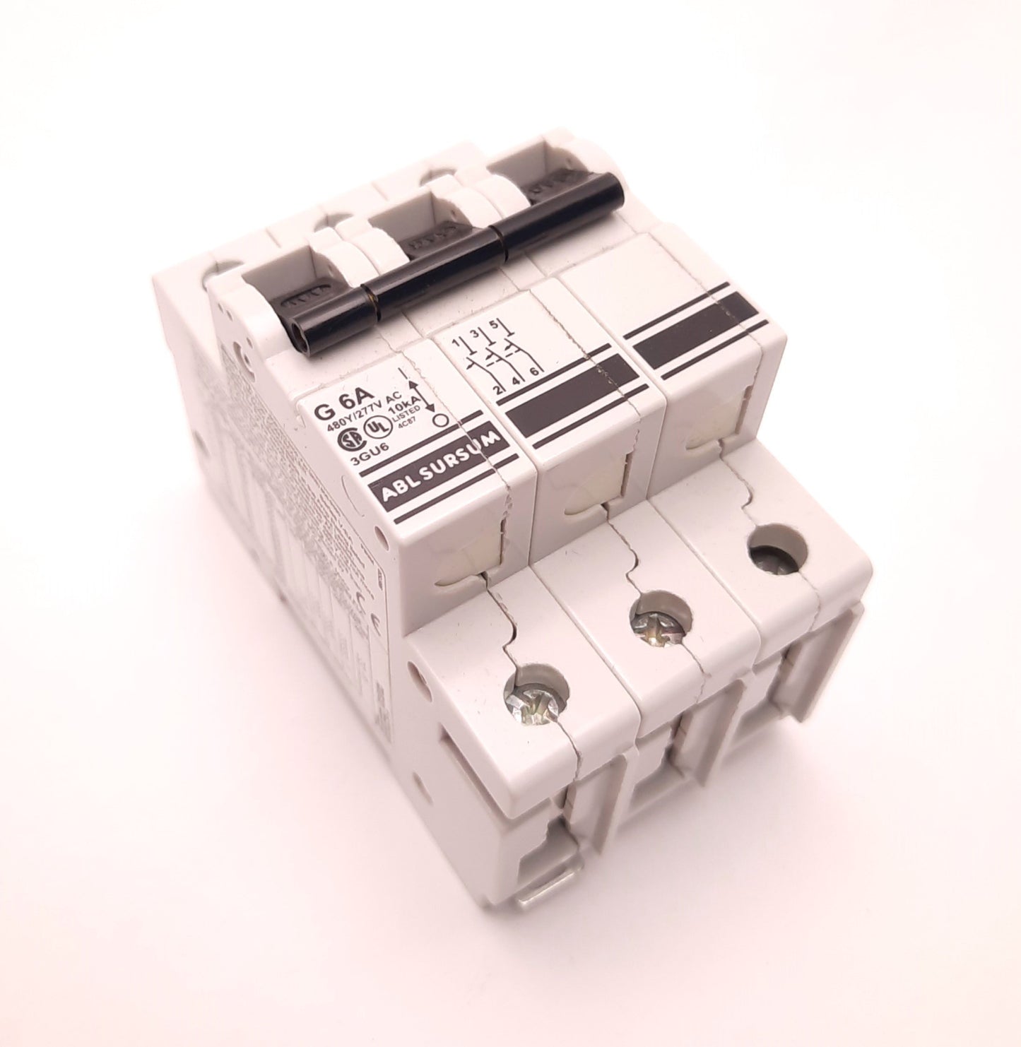 New – Open box Altech Corp 3GU6 Circuit Breaker, 6 Amps, 480Y/277v Ac, 3 Poles, DIN Mount