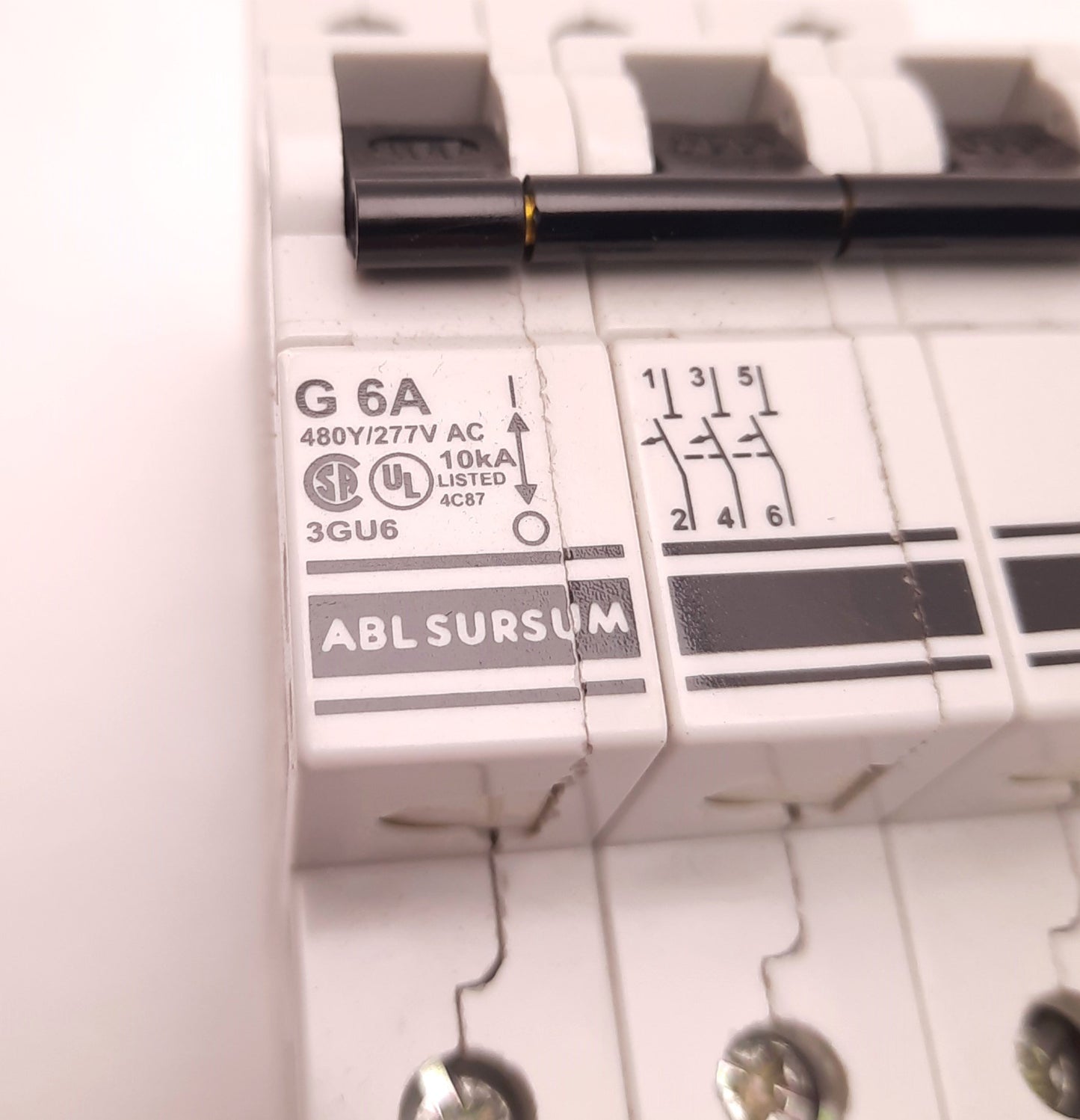 New – Open box Altech Corp 3GU6 Circuit Breaker, 6 Amps, 480Y/277v Ac, 3 Poles, DIN Mount