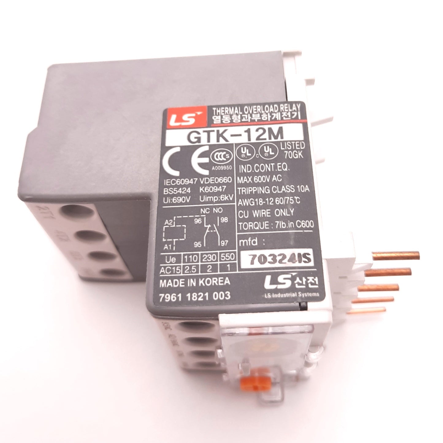 New – Open box Altech Corp GTK-12M-12-16A Mini-Frame Overload Relay, Adjustable, 12-16 Amps,