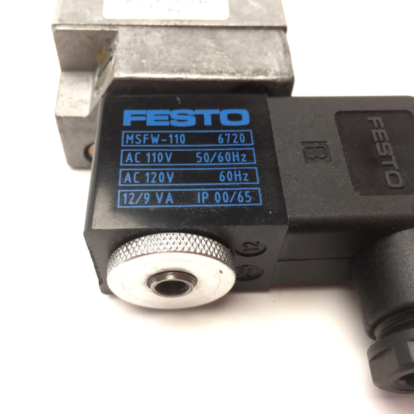 Used Festo MSFW-110 Pneumatic Solenoid Valve 110VAC 50/60Hz, MFH-3-1/8 3-Way 2-Pos NC