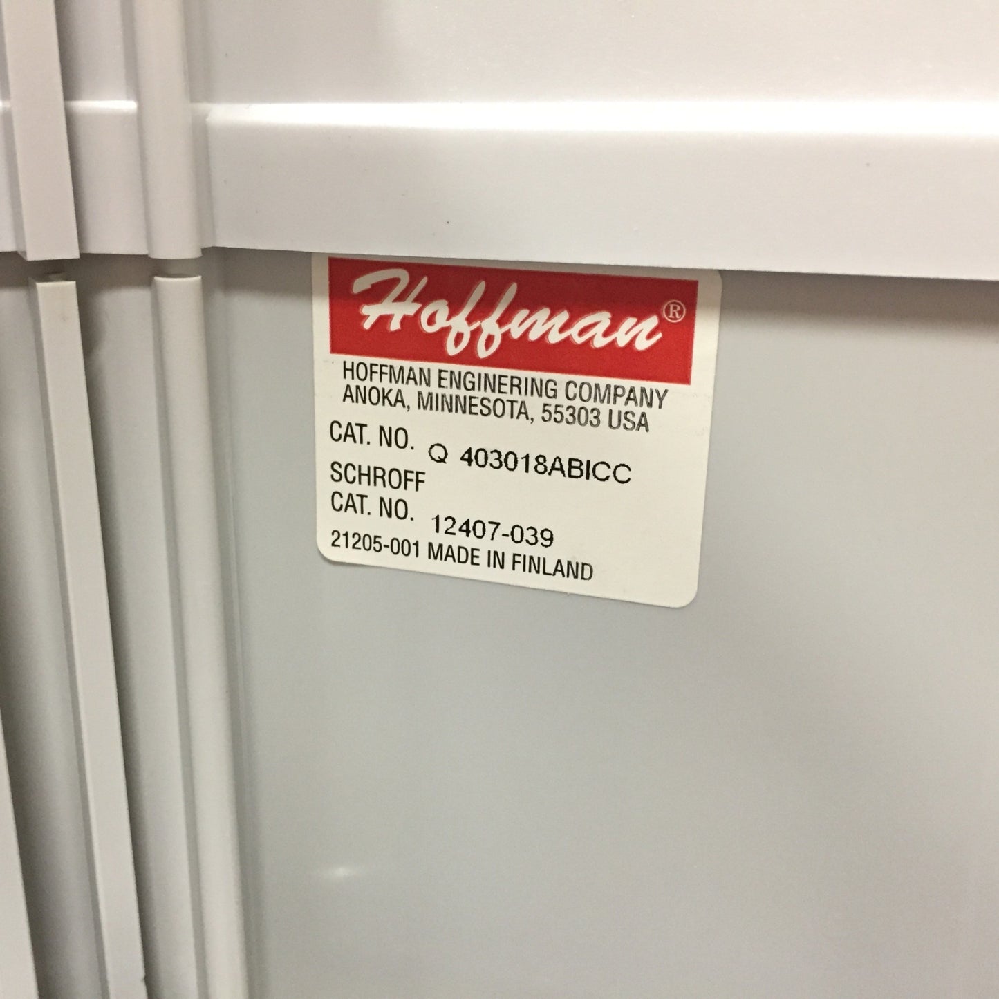 Used Hoffman Q403018ABICC Non-Metallic Enclosure, Clear Cover, Type 4, 400x300x186mm