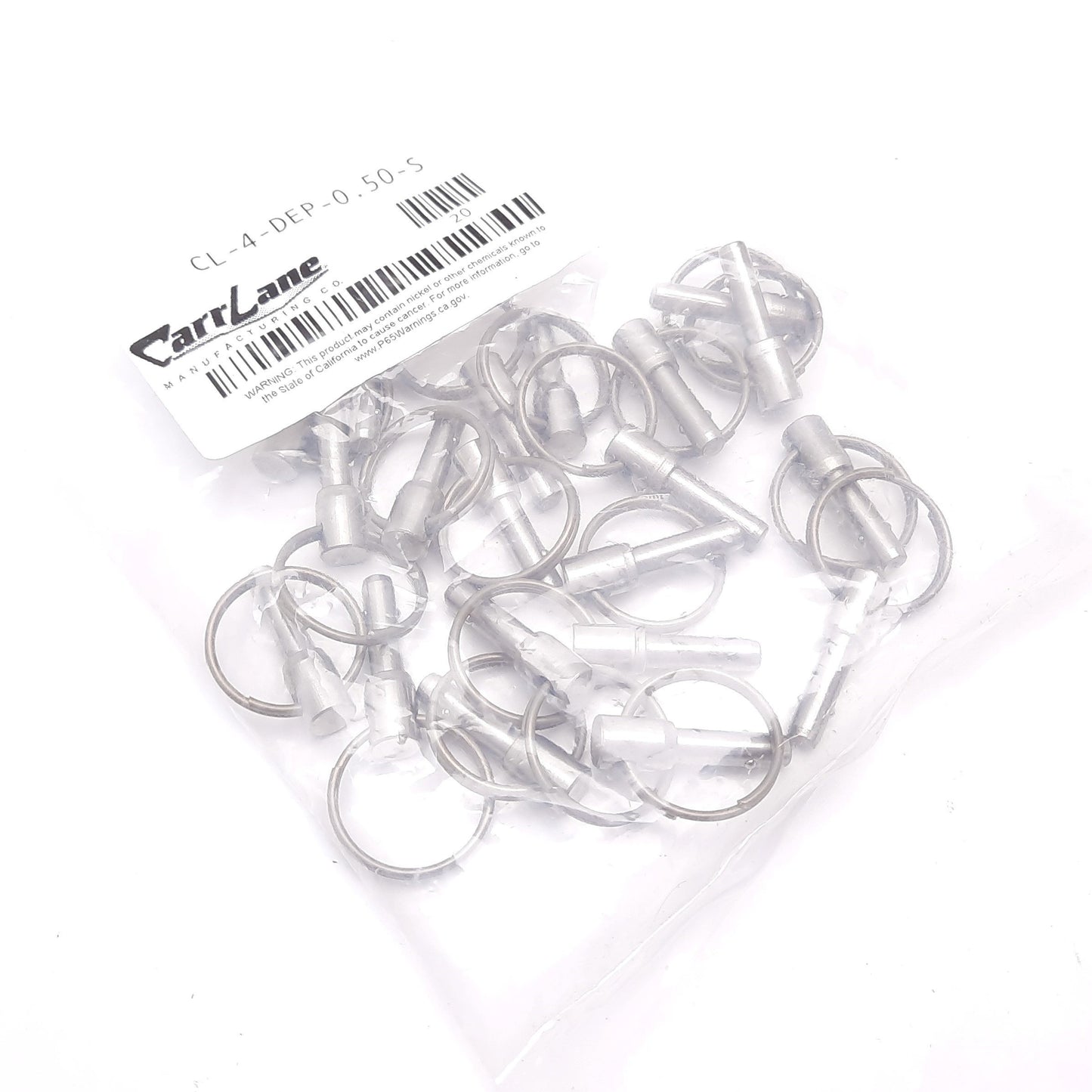 New Lot of 20 CarrLane CL-4-DEP-0.50-S Detent Alignment Pin, 1/4" Dia, 1/2" Grip