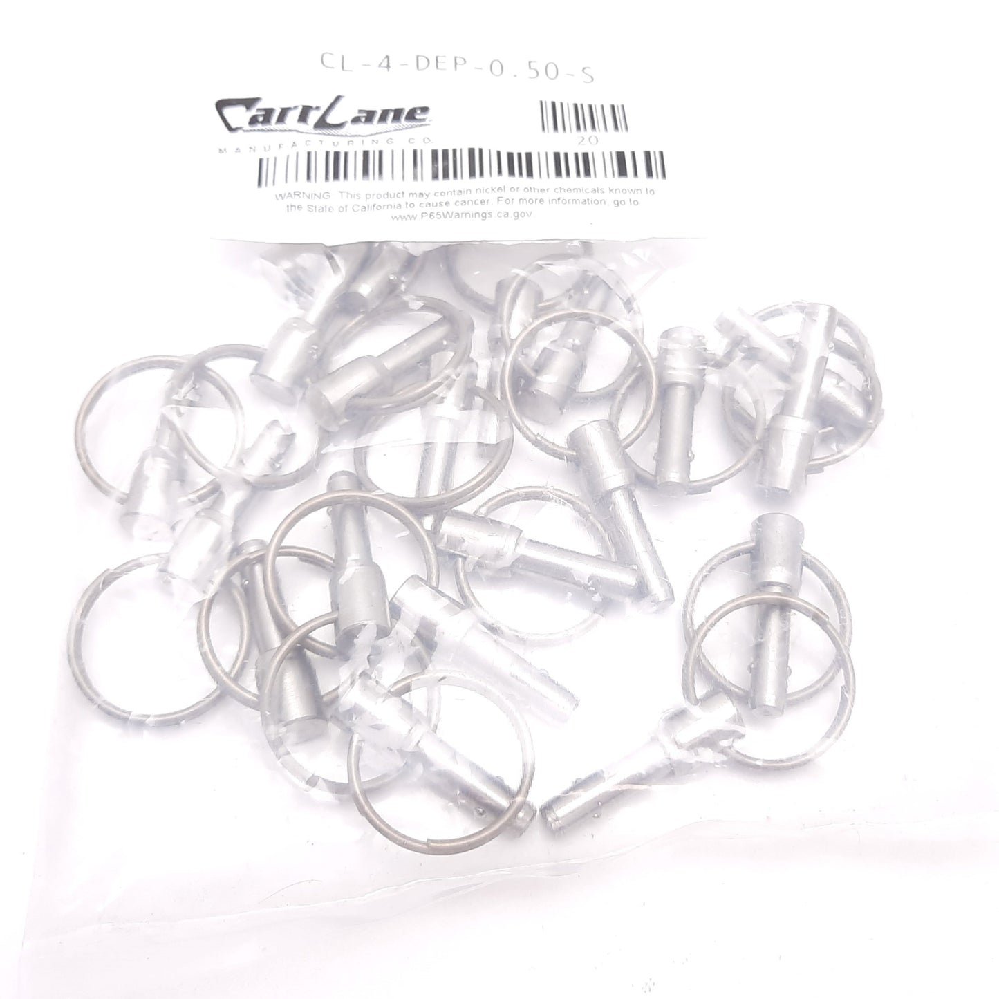 New Lot of 20 CarrLane CL-4-DEP-0.50-S Detent Alignment Pin, 1/4" Dia, 1/2" Grip