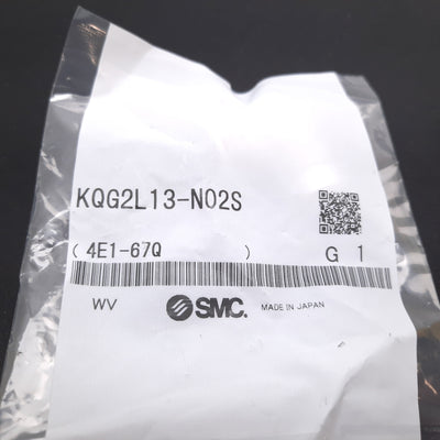 New SMC KQG2L13-N02S Elbow Fitting, 1/4" NPT Male to 1/2" Tube OD, 316 SS