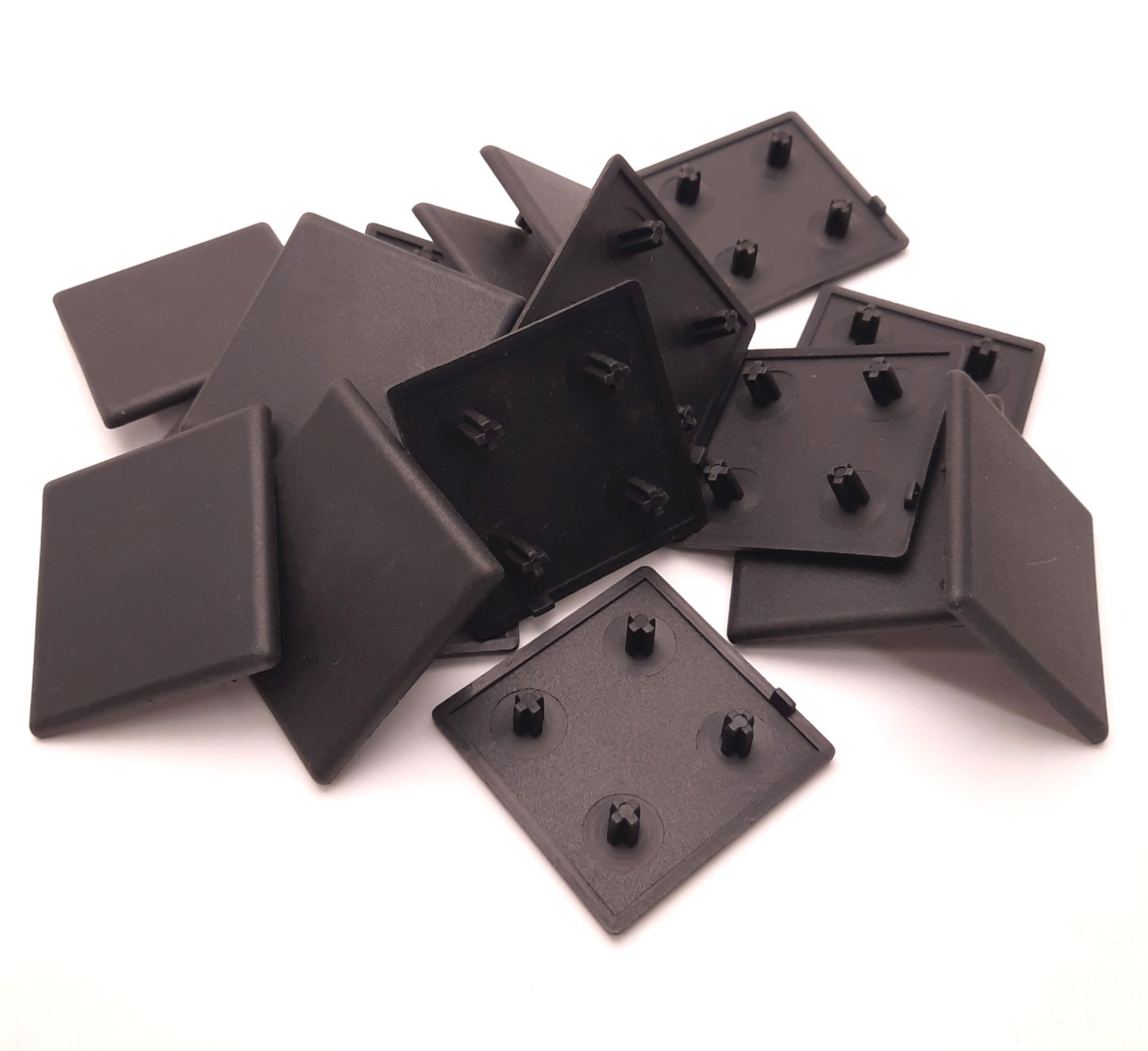 New – Open box Lot of 30 Tslots 671014 Cover Cap Black, 60mm x 60mm, 4 Crosses=6.8mm, R=2mm