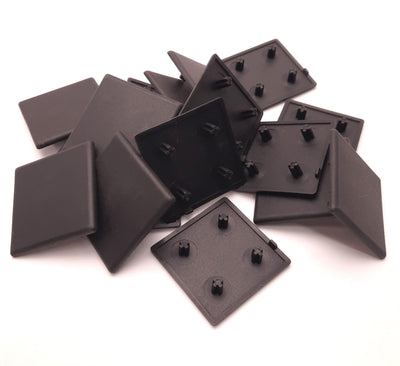 New – Open box Lot of 30 Tslots 671014 Cover Cap Black, 60mm x 60mm, 4 Crosses=6.8mm, R=2mm