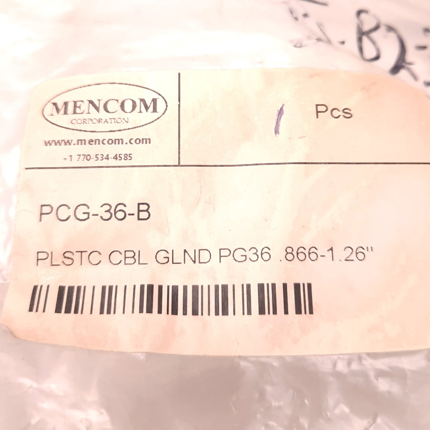 New – Open box Lot of 3 Mencom PCG-36-B Cable Gland Entry, 22-32mm Cable, Bushing Grip, PG-36