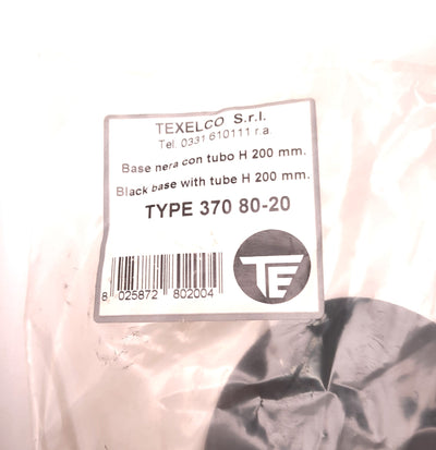 New Lot of 2 Texelco Type 370 80-20 Black Base With Tube, 200mm Height, 70mm Dia.
