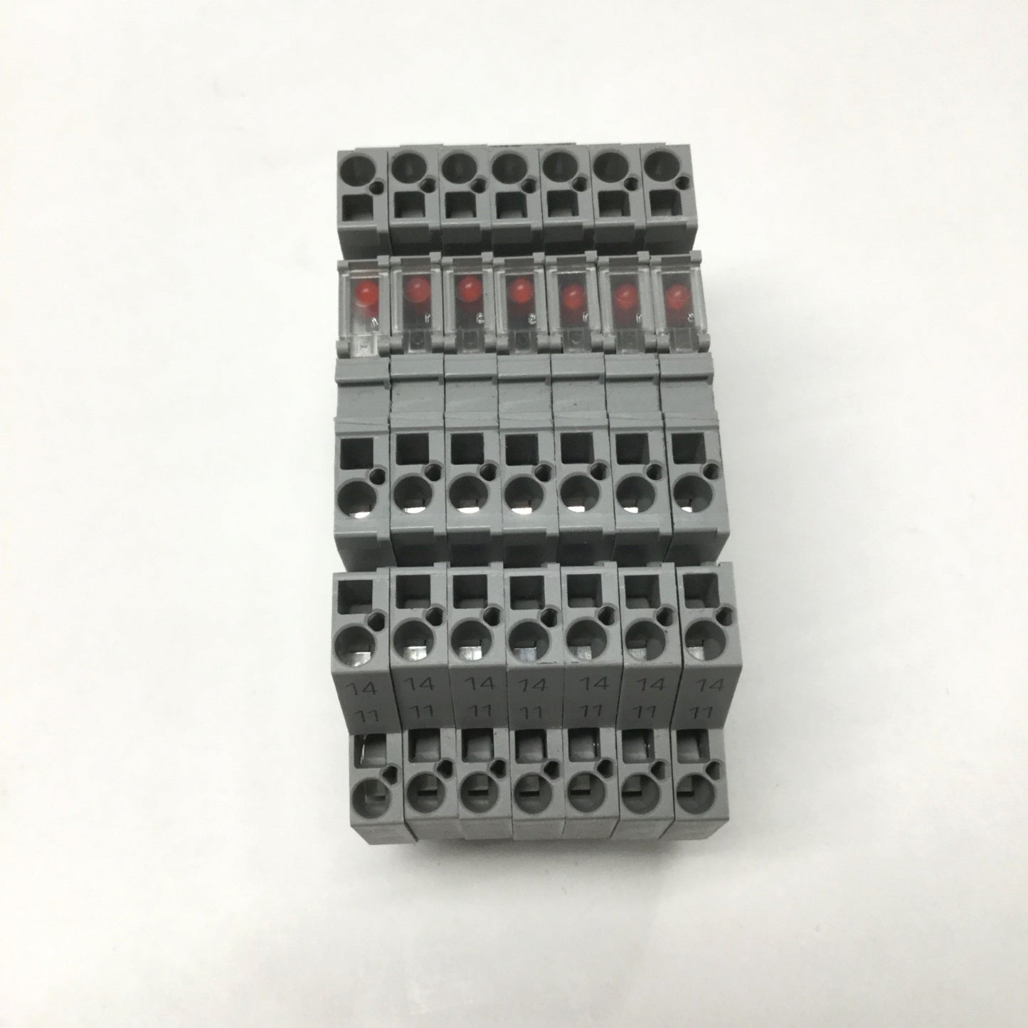 Used Lot of 7 Wago 859-304 Terminal Block Relay Modules 24VDC In, 250VAC 5A Out w/LED