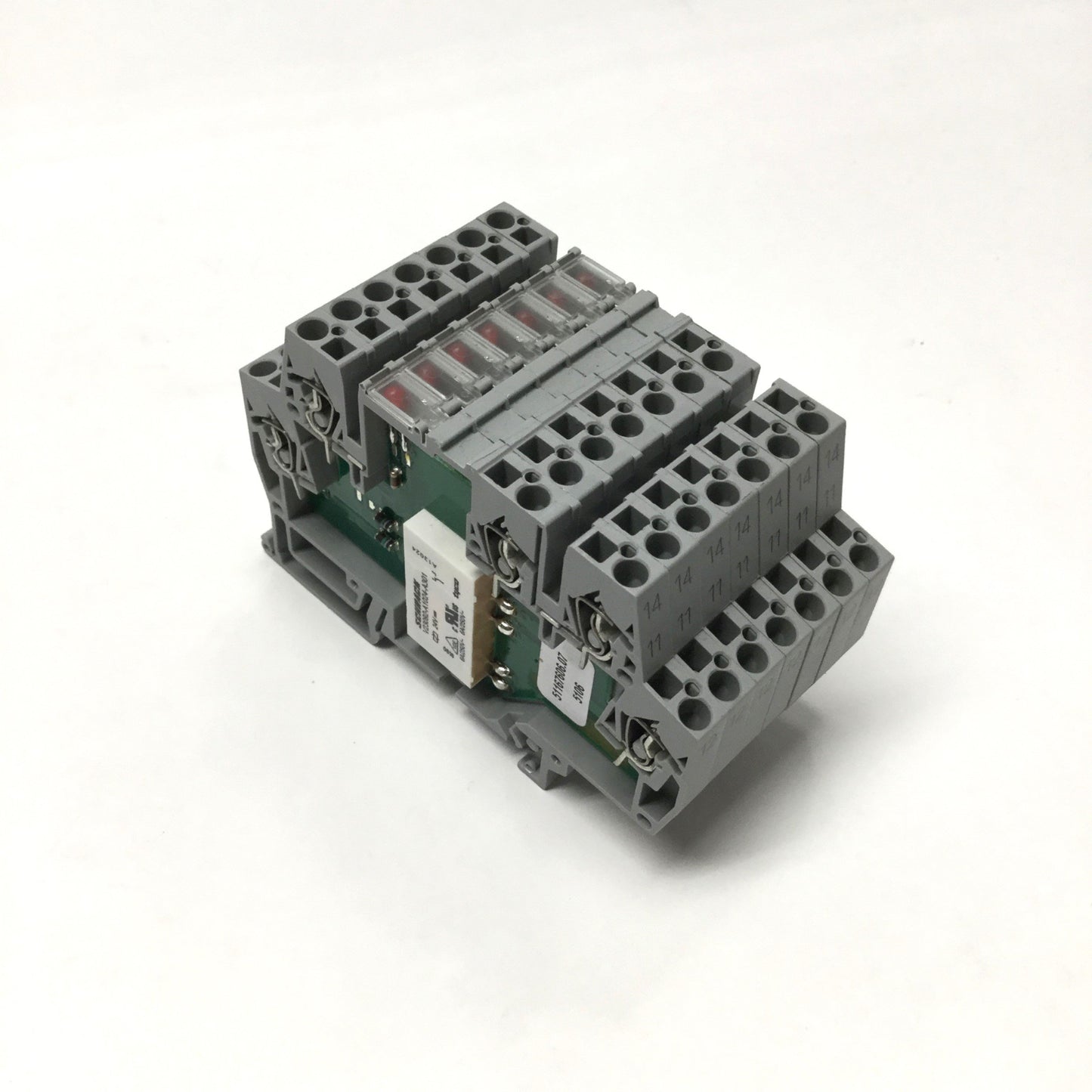 Used Lot of 7 Wago 859-304 Terminal Block Relay Modules 24VDC In, 250VAC 5A Out w/LED