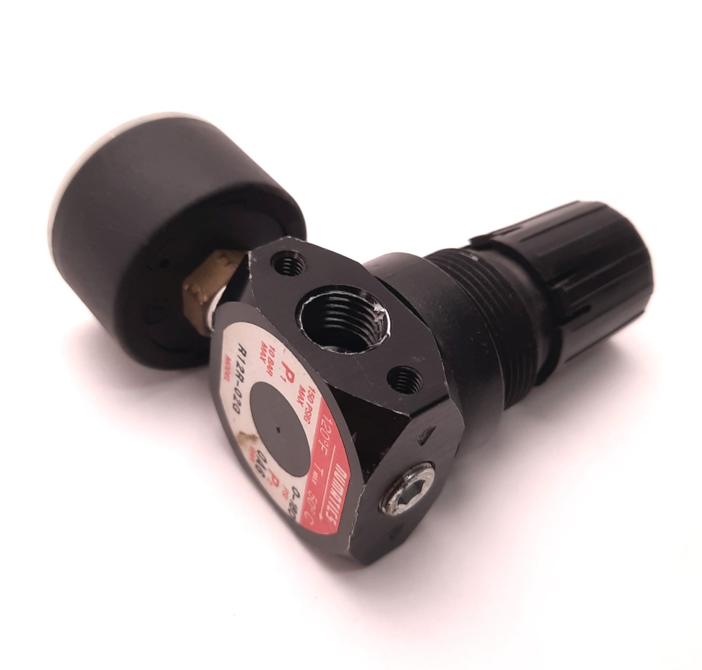 Used Numatics R12R-02G Mini Air Pressure Regulator, With 0-160 Psi Gauge, 1/4 NPT