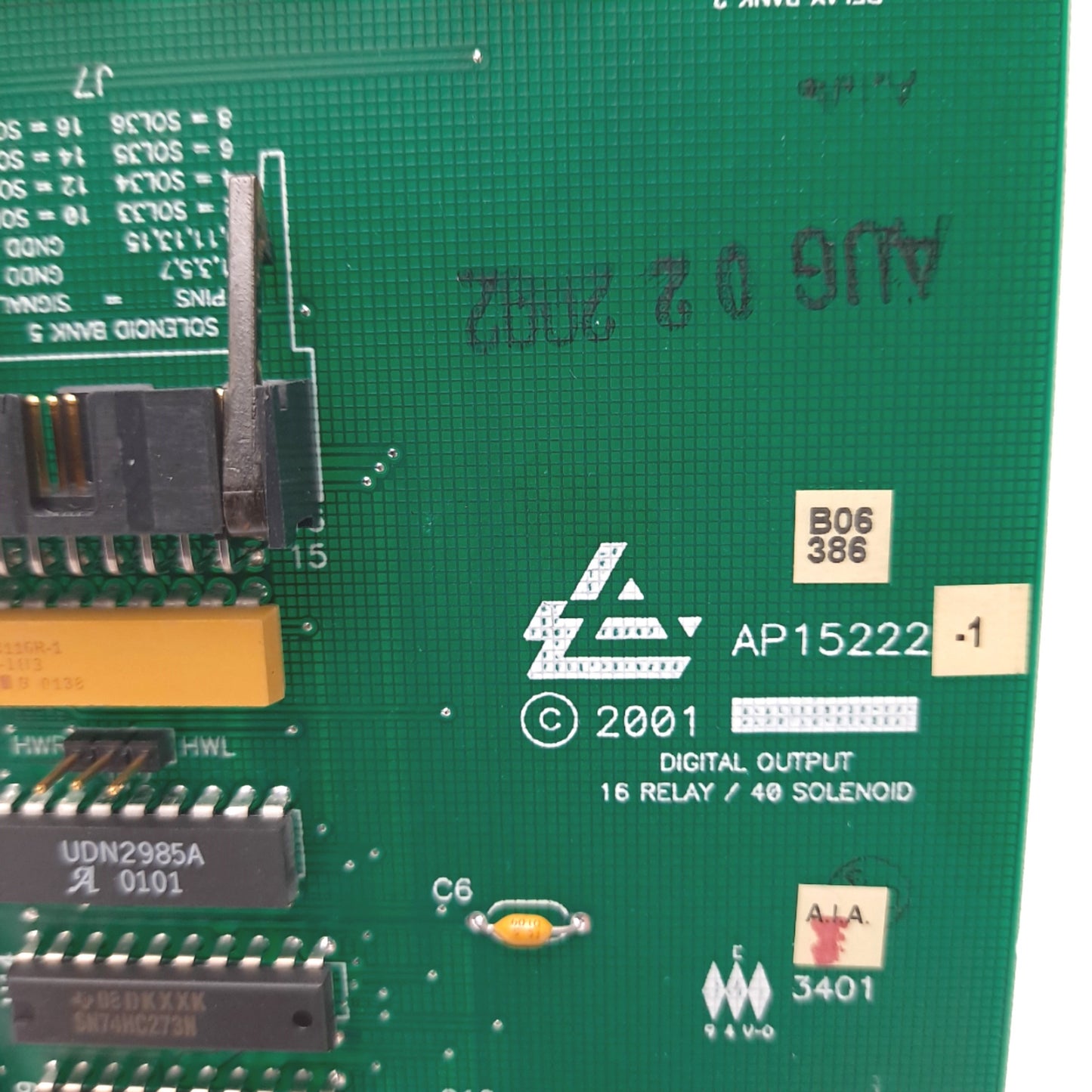 Used Air products AP15222 Digital Output PCB Board, 16 Relay 40 Solenoid