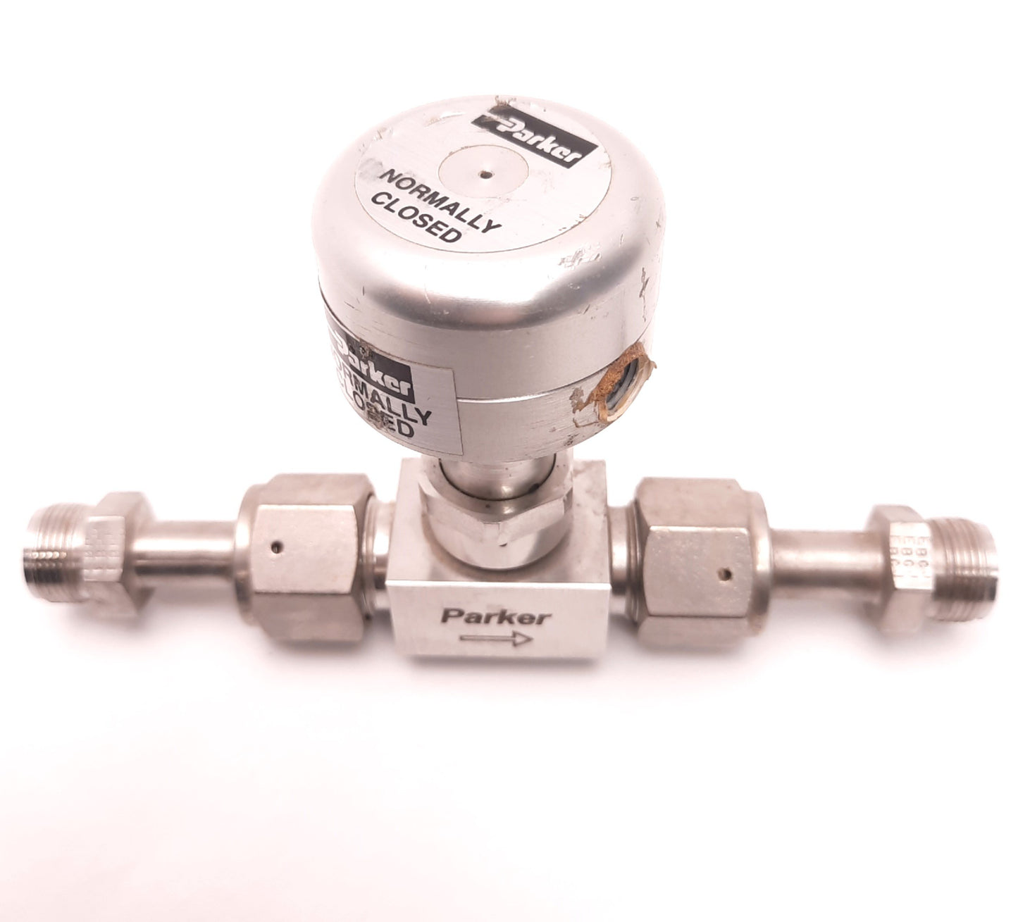 Used Parker 8V-P8K-11AC-SSV-PP Pneumatic Valve Bellows, 1/2" Inlet, Male Vacuseal
