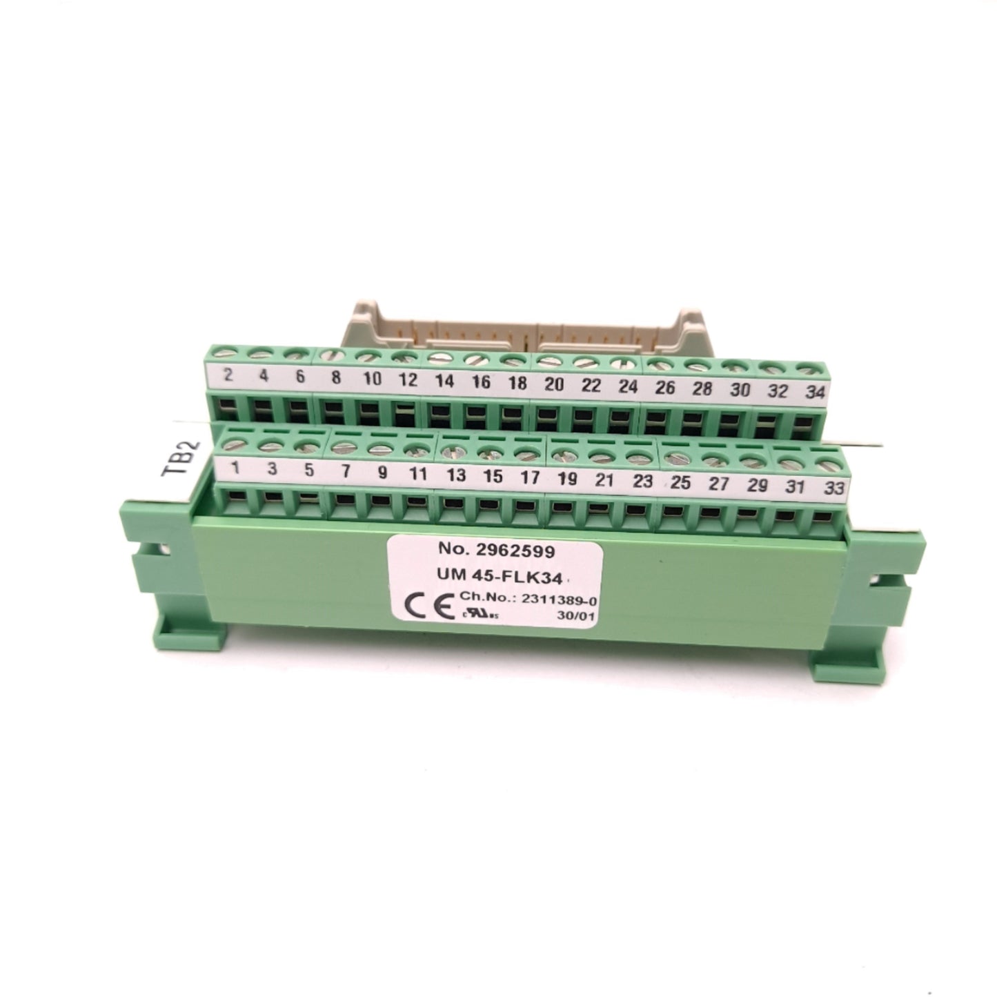 Used Phoenix Contact UM 45-FLK34 2962599 Varioface Module 34-Pin IDC to PCB Terminals