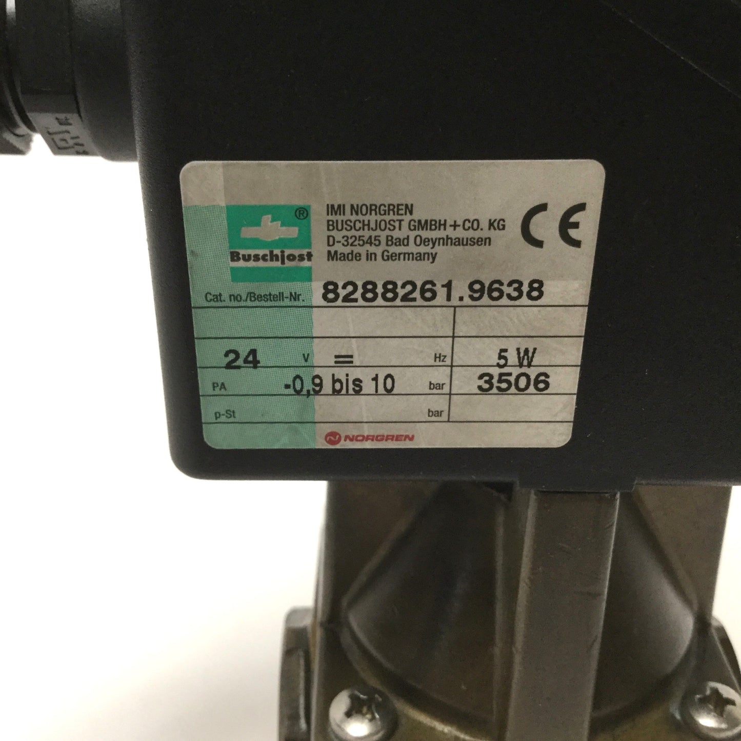 Used Norgren Buschjost 8288261.9638 Stepper Motorized Valve, Brass 2-Way, G1/2, 24VDC