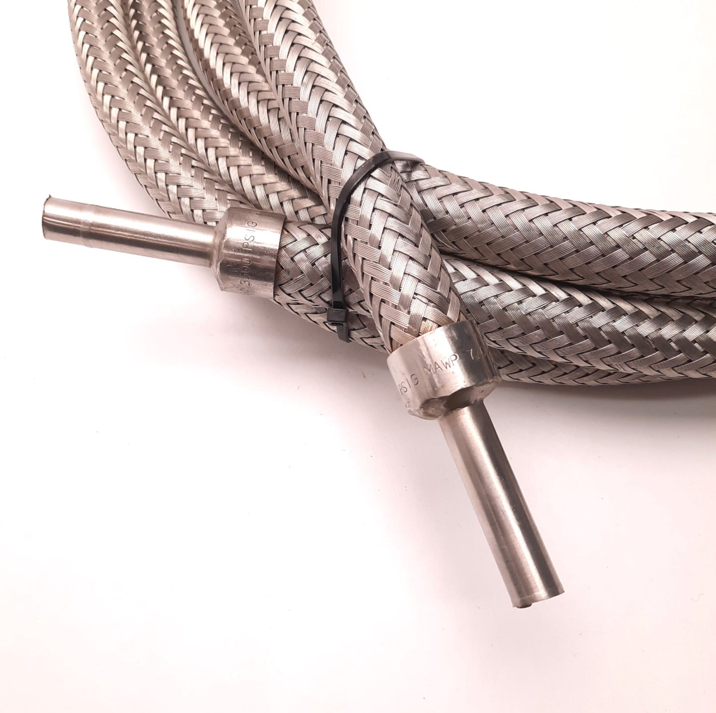 Used Parker 4690 Metal Braided Metal Hose, 3500 PSIG Max, TU Universal Tube Stub 16Ft