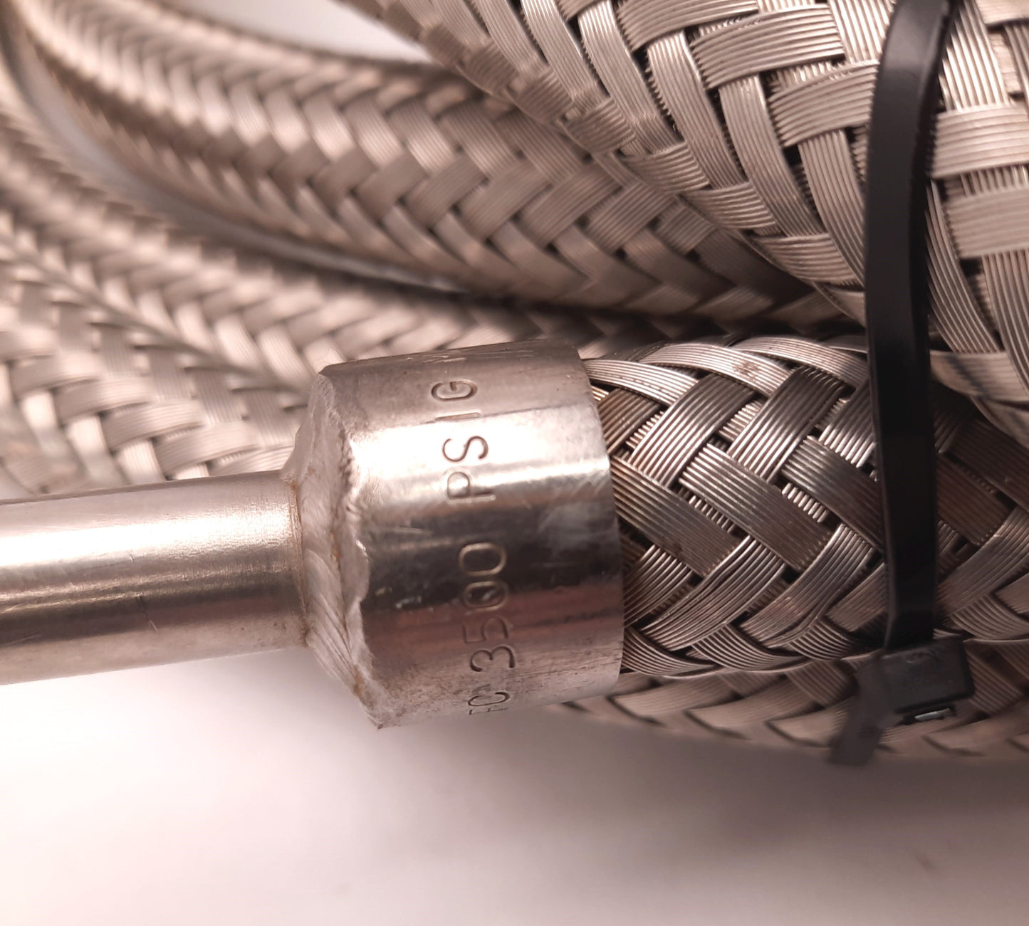 Used Parker 4690 Metal Braided Metal Hose, 3500 PSIG Max, TU Universal Tube Stub 16Ft