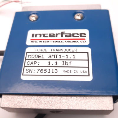 Used Interface SMT1-1.1 Load Cell S-Type, 1.1lbf, ñ0.05%, 2mV/V Nominal Output, 15VDC
