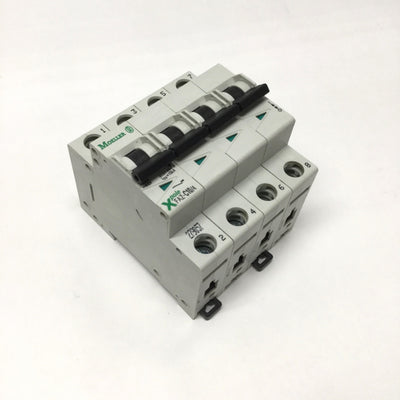 Used Eaton Moeller FAZ-C10/4 Xpole Circuit Breaker 4-Pole, 10A, 415VAC, C-Curve