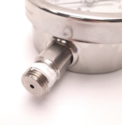 Used Duro 5RPK6 Industrial Pressure Gauge, 0 to 160 Psi, 1/2" NPT Male, 4.5" Dial