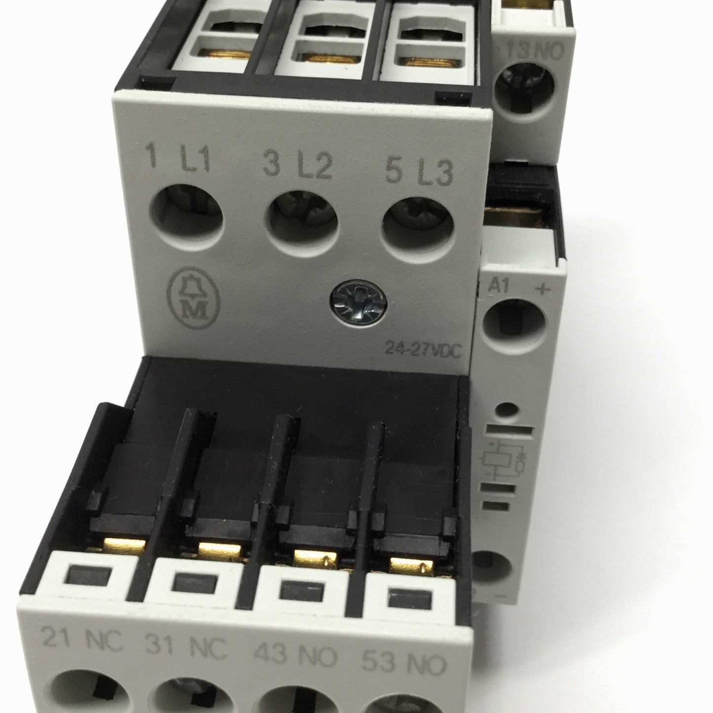 Used Moeller Eaton DIL M32-10 Contactor 3-Pole, 24VDC Coil, 40A 600V, w/ 3NO-2NC Aux