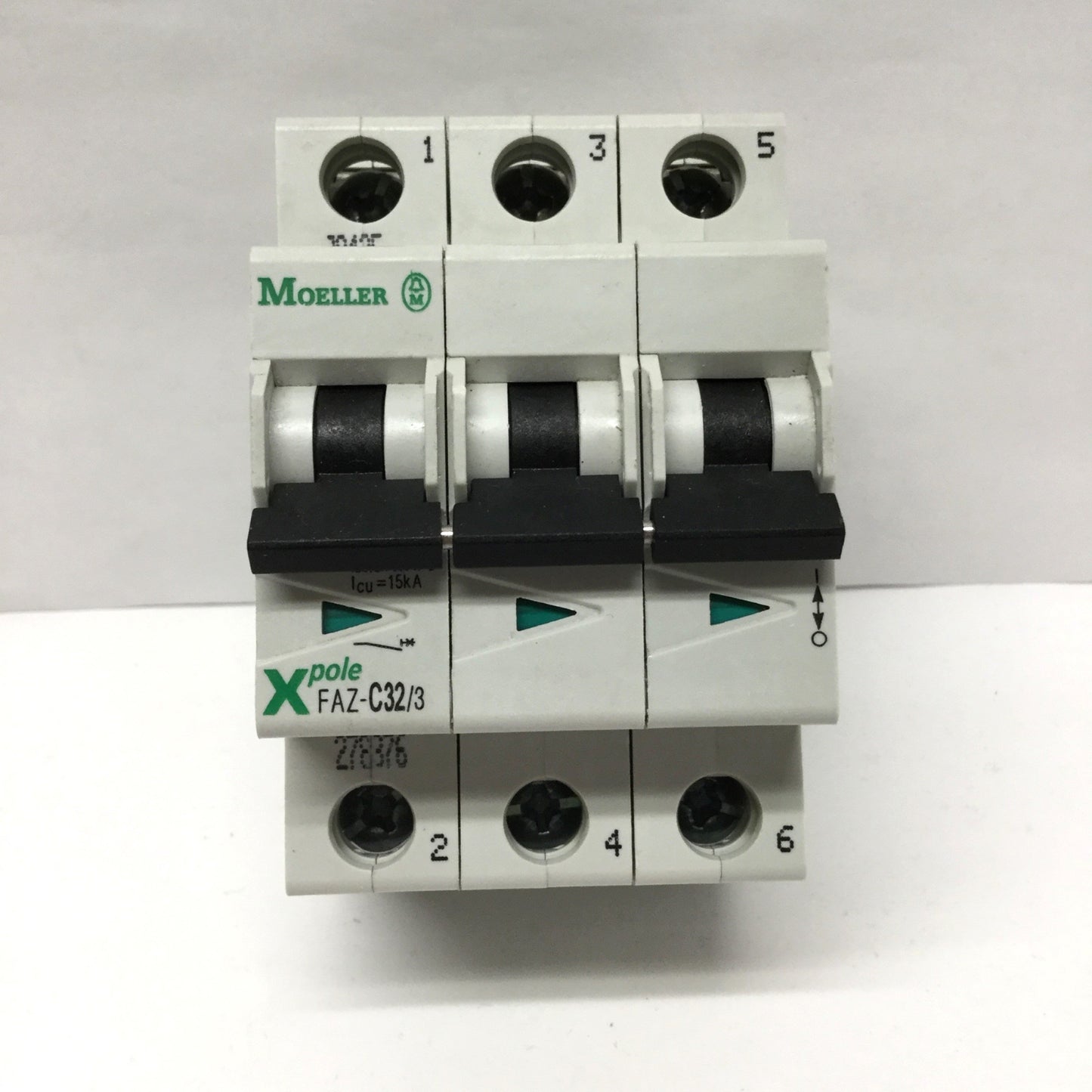 Used Eaton Moeller FAZ-C32/3 Xpole Circuit Breaker 3-Pole, 32A, 415VAC, C-Curve