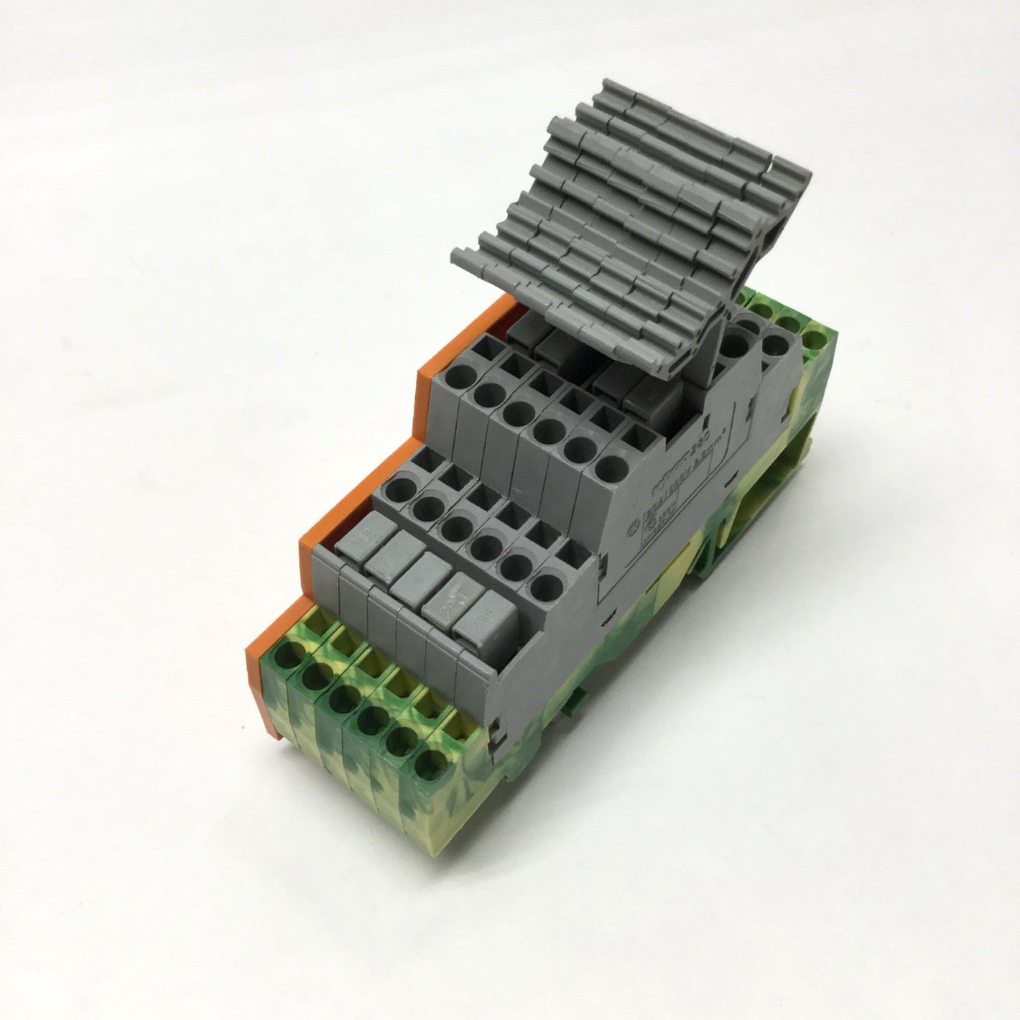 Used Lot of 6 WAGO 280-577 Triple-Deck Terminal Blocks 20A, 500V, Thru/Thru + Grounds