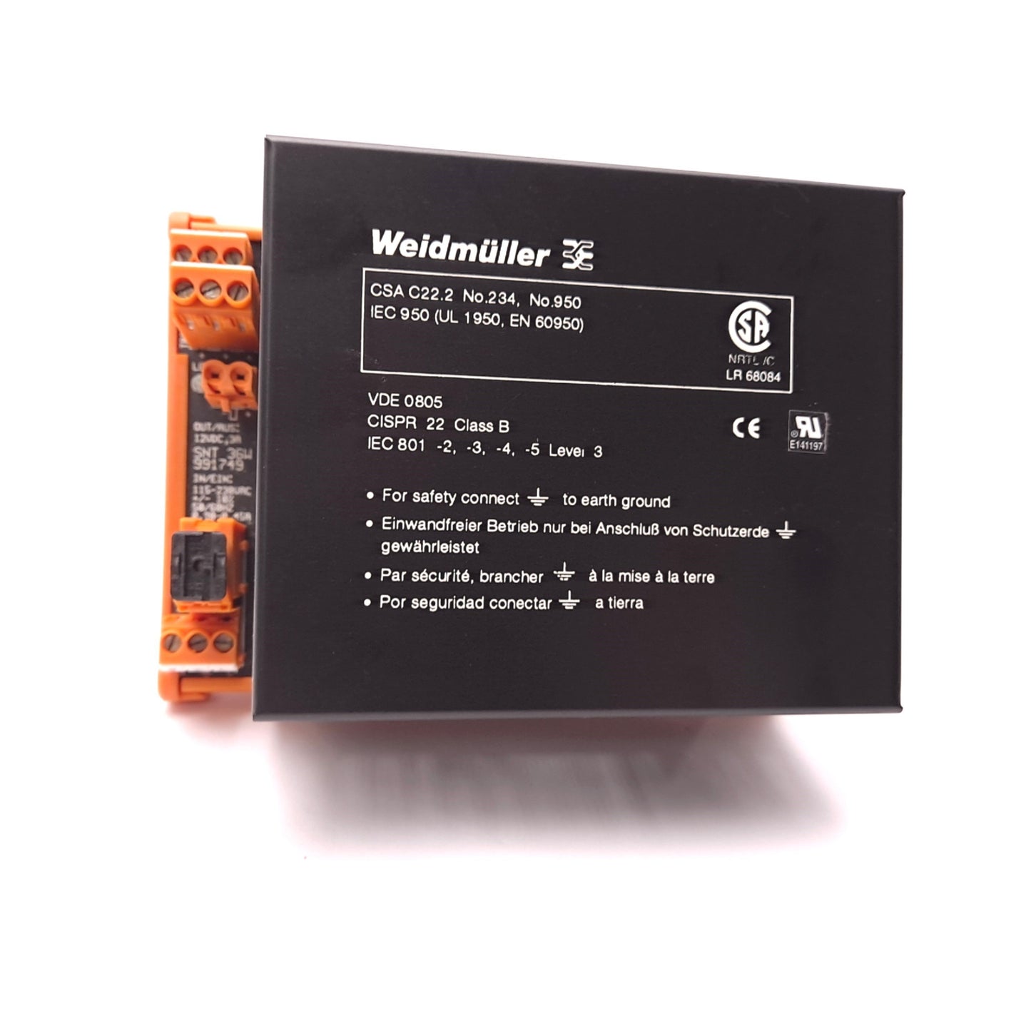 Used Weidmuller 991749 Power Supply Input 115-230 VAC 50/60 Hz Output 12 VDC 3 A