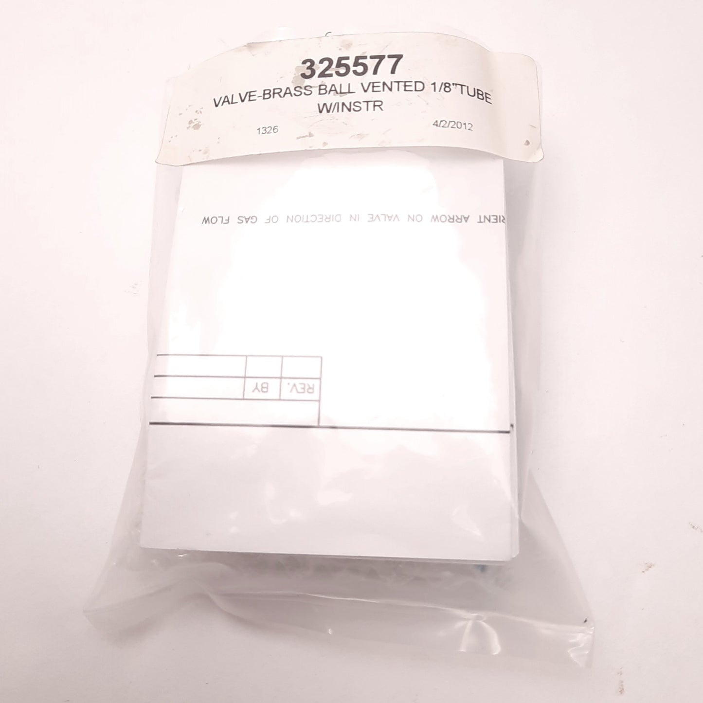 New – Open box Swagelok B-41VS2-SC11 Brass 1 Piece Vented Ball Valve 1/8" Tube, W/ Instructions