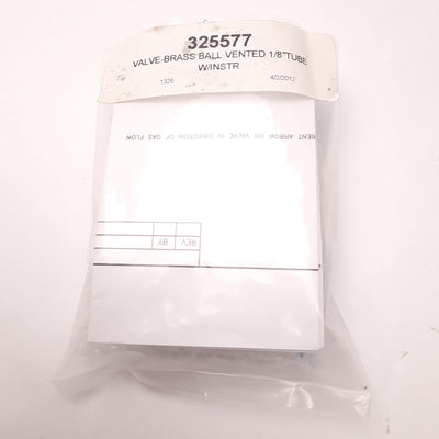 New – Open box Swagelok B-41VS2-SC11 Brass 1 Piece Vented Ball Valve 1/8" Tube, W/ Instructions