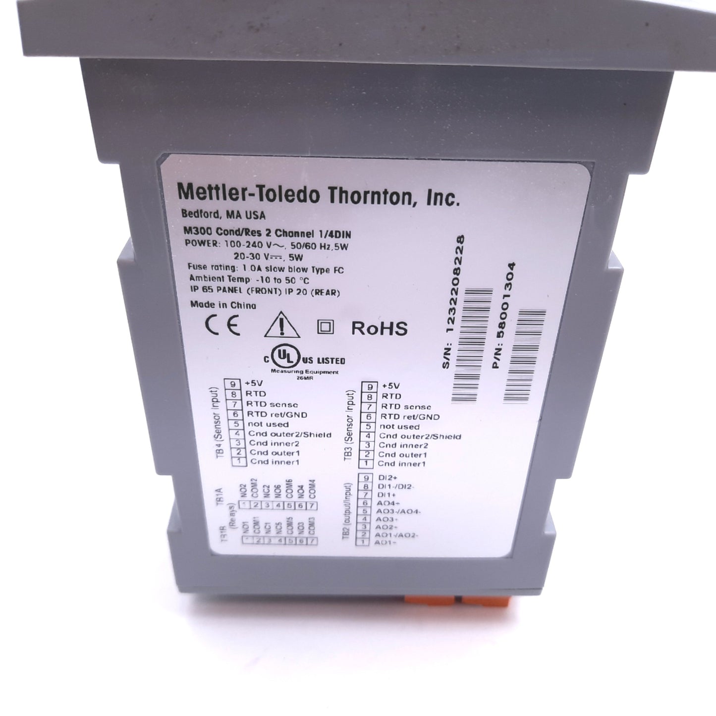 Used Mettler Toledo M300 Process Transmitter, 2x Inputs, 4x Analog Outputs, 1/4 DIN