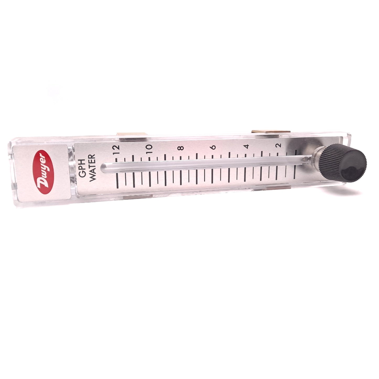 Used Dwyer RMB-82-SSV Polycarbonate Flowmeter 1-12 GPH 70 PSI Max 1/4" NPT