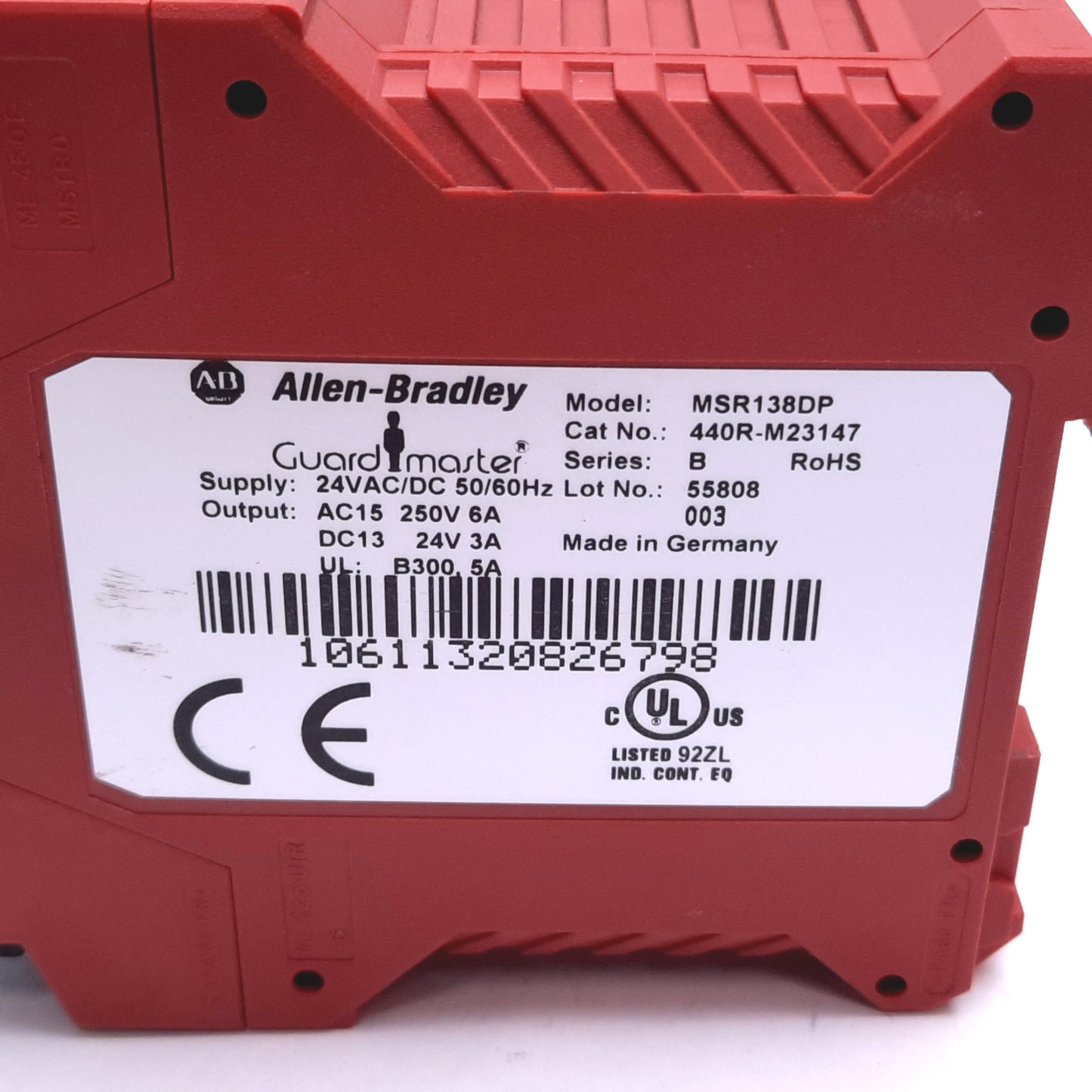 Used Allen Bradley 440R-M23147 MSR1381DP Safety Relay With Delayed Outputs 24V AC/DC
