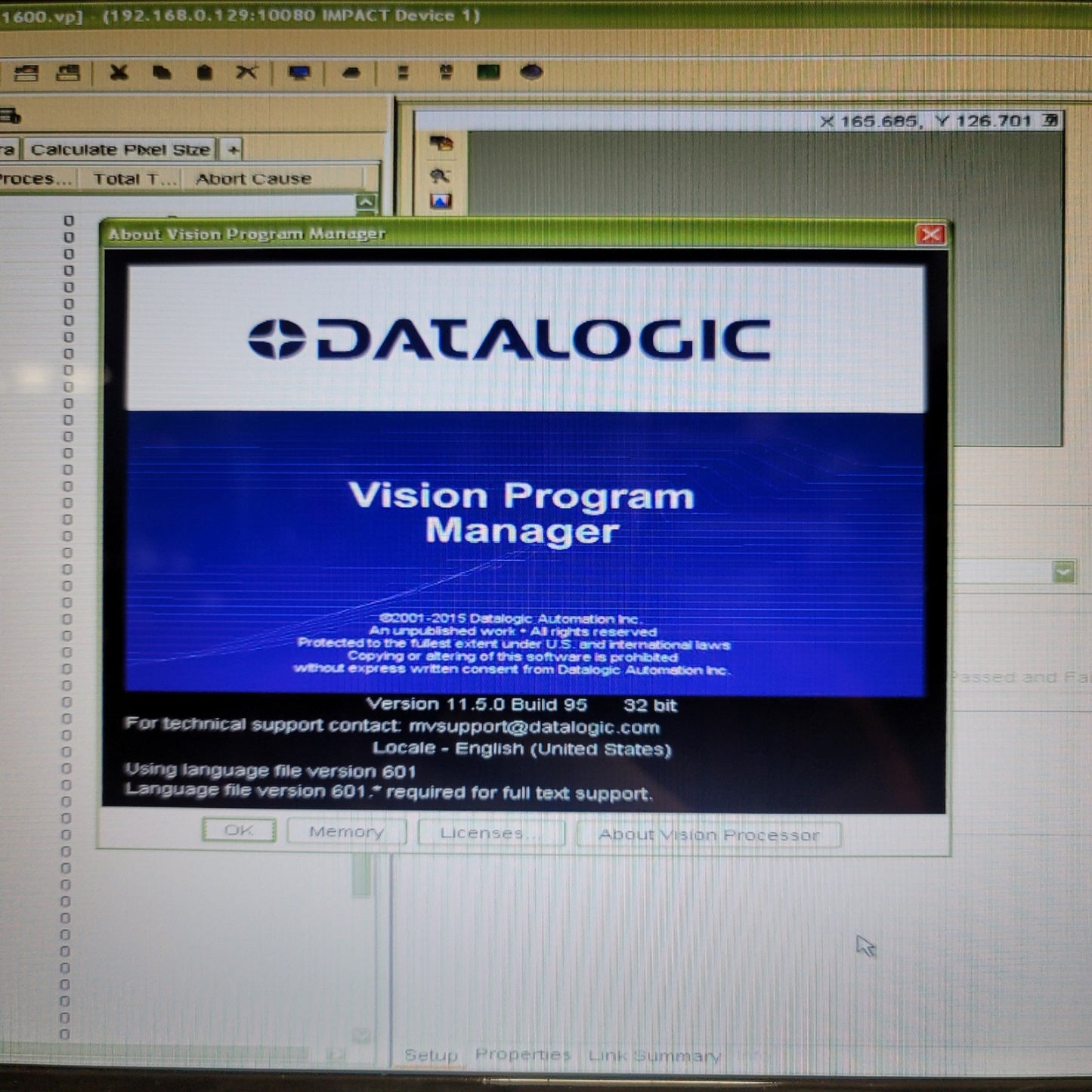 Used PPT Vision 661-0396-M40-4 Rev A Impact M40 Embedded Vision System, 24VDC