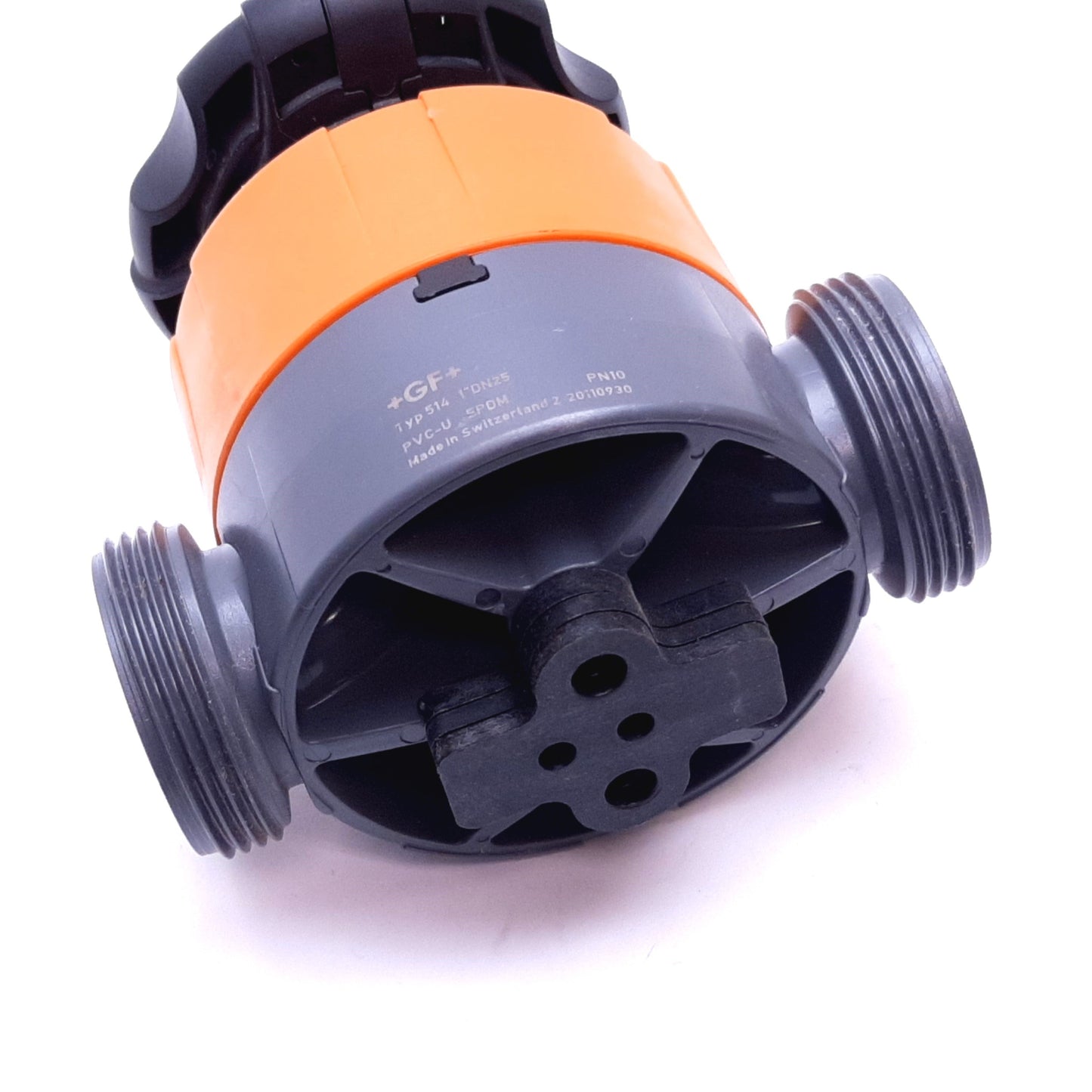 Used GF Signet 161.514.614 Type 514 PVC Manual Diaphragm Valve, 1" True Union