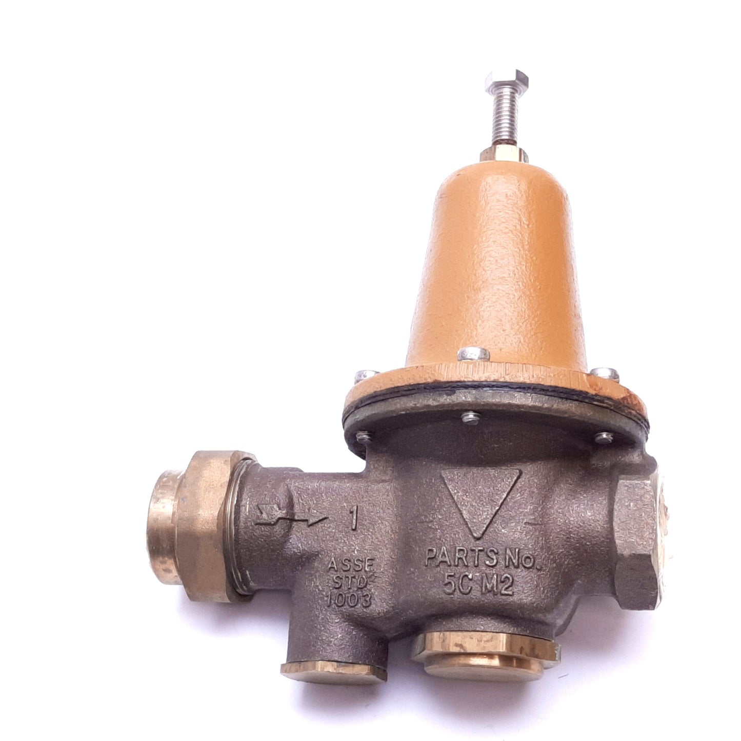 Used Watts U5B-Z3 Water Pressure Reducing Valve, 1" NPT, Range: 25-75psi, 300psi Max