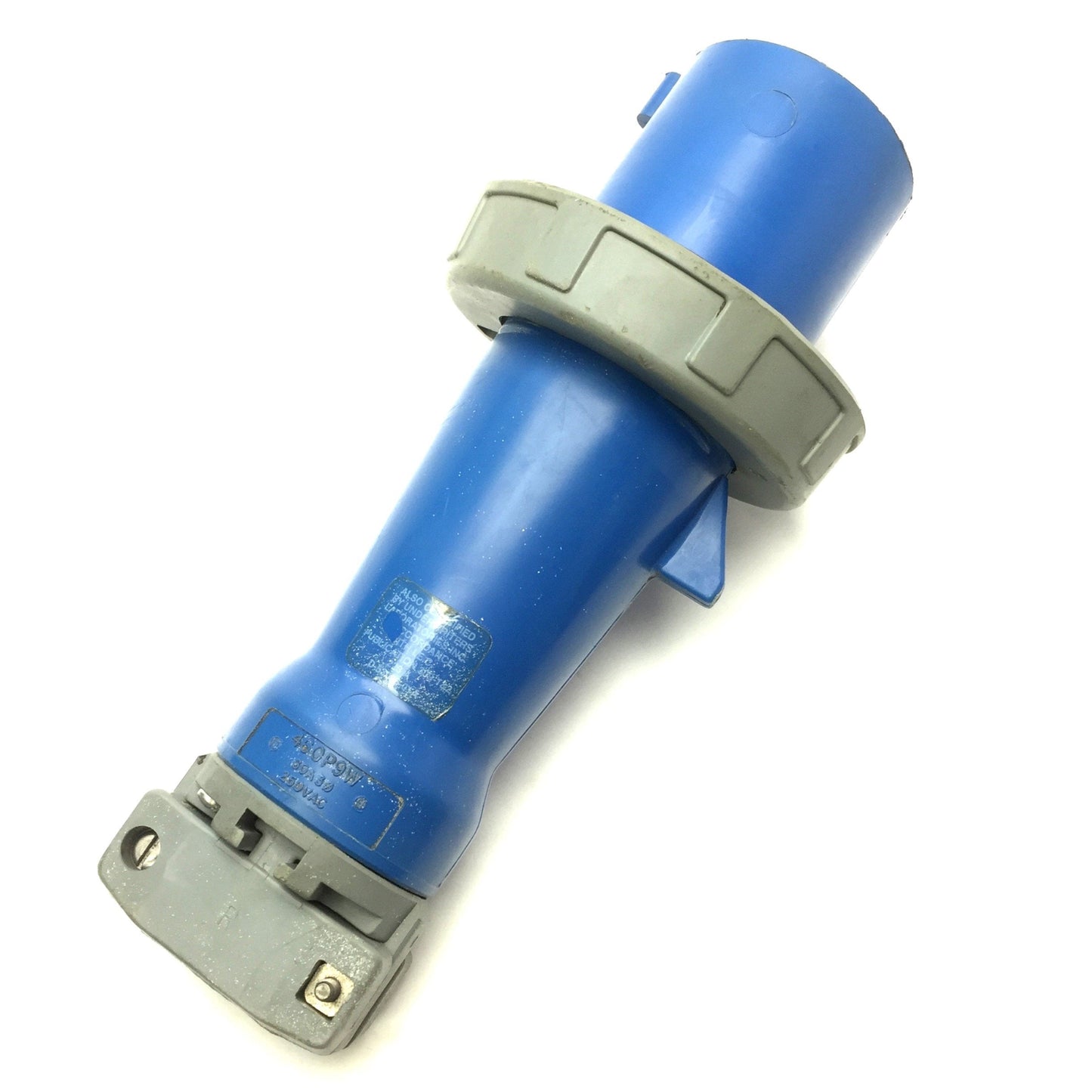 Used Hubbell 460P9W Heavy Duty Male Plug Pin Sleeve 60A 3-Phase 3-Pole 4-Wire 250VAC