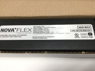 New Nova Flex NF-PS-96W-24V Non-Dimming Constant Voltage LED Driver 24VDC, 4.1A Max