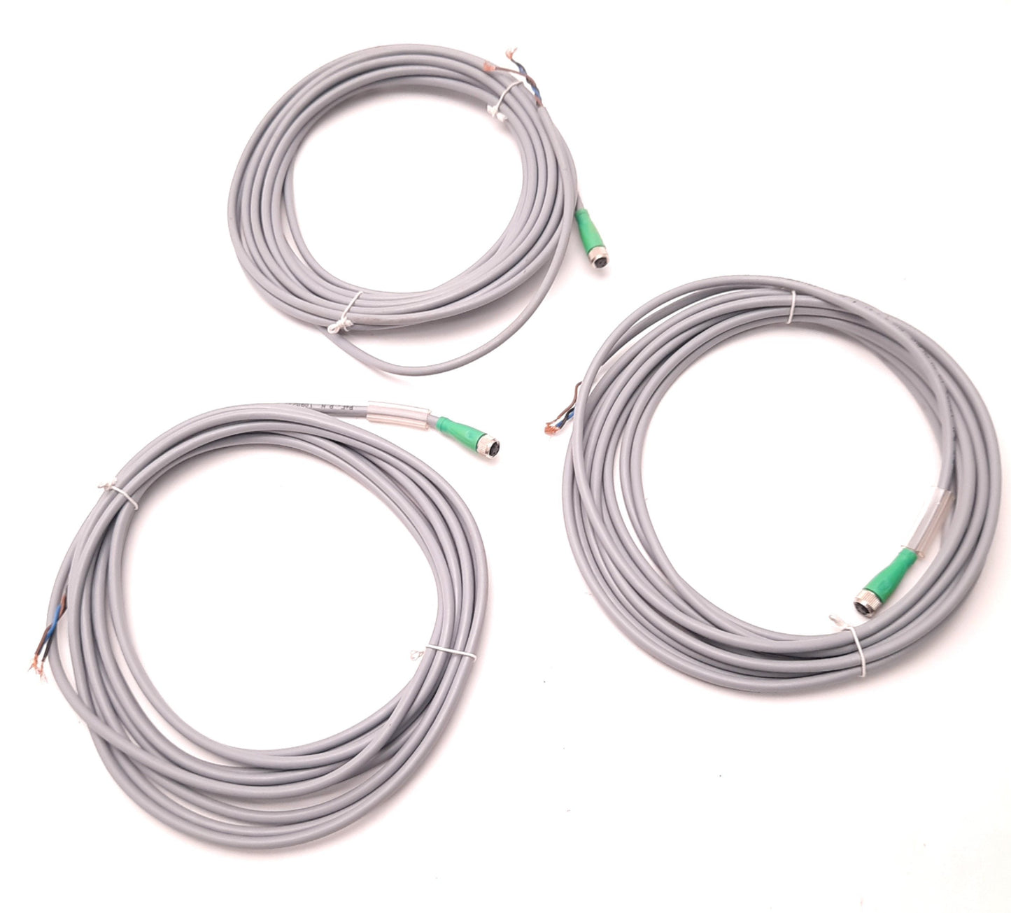 Used Lot of 3 Pepperl & Fuchs 109023 Connector Cable, 3-Pin M8 Female, V3-GM-5M-PVC
