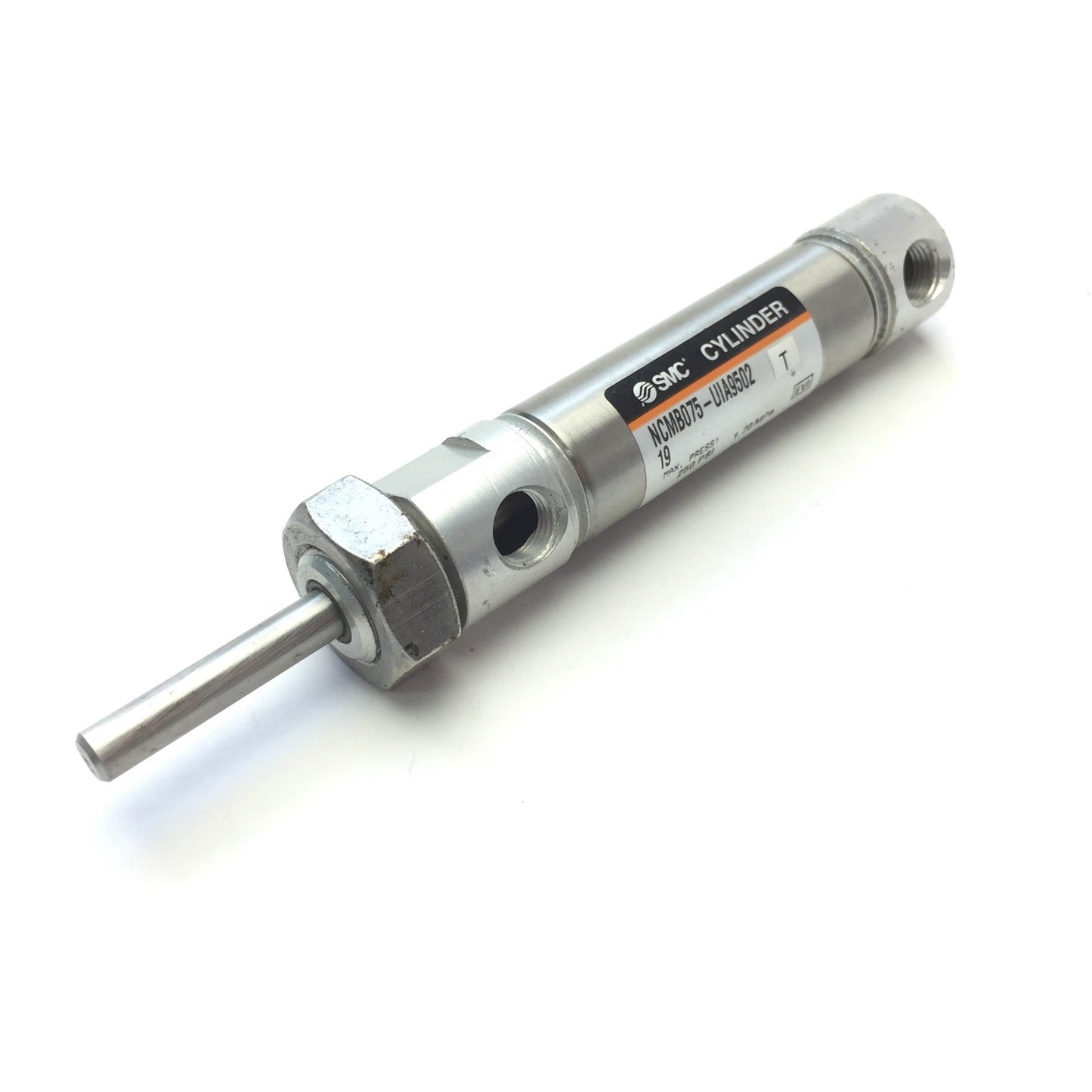 Used SMC NCMB075-UIA9502 Double Acting, Rod Pneumatic Cylinder, Bore 3/4" Stroke 1"