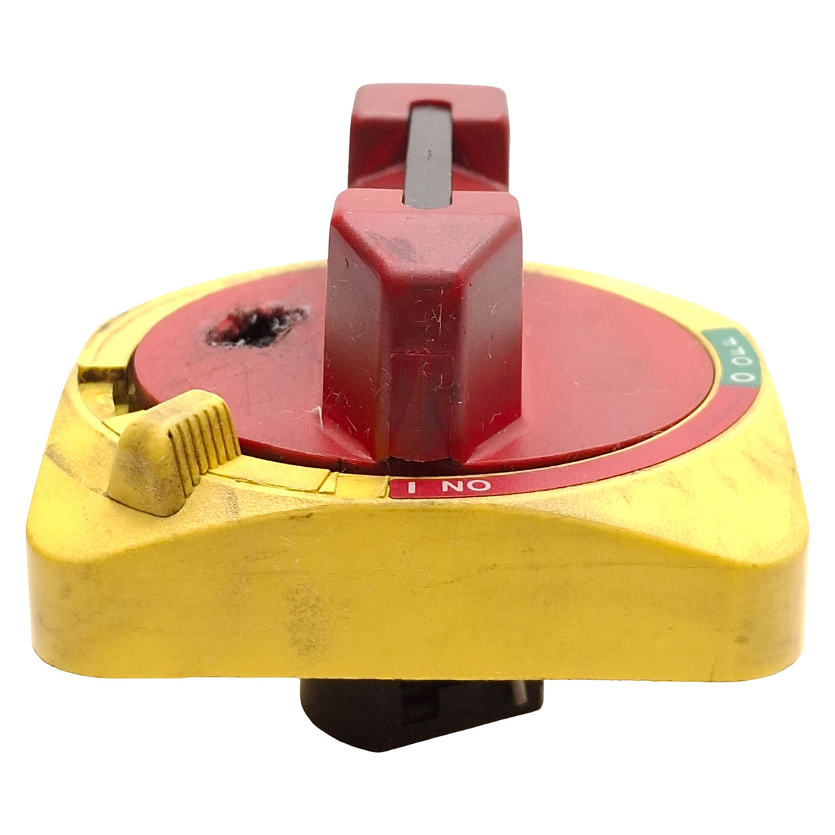 Used Allen Bradley 194R-HS4E Disconnect Switch Handle, Red/Yellow, 90° 2-Position