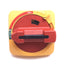 Used Allen Bradley 194R-HS4E Disconnect Switch Handle, Red/Yellow, 90° 2-Position